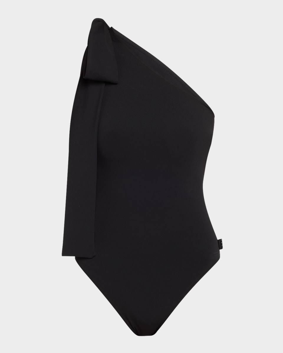 Asymmetric Tie One-Piece Swimsuit